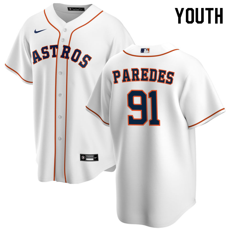 Nike Youth #91 Enoli Paredes Houston Astros Baseball Jerseys Sale-White